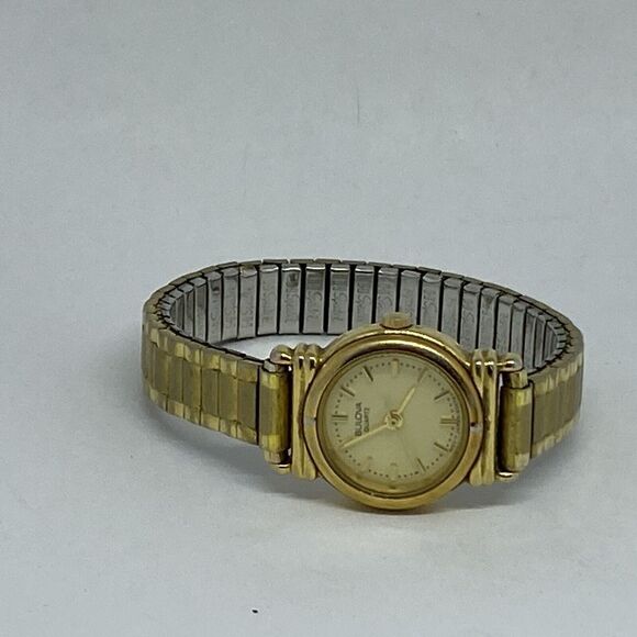 Bulova Women's Gold Stainless Steel Analog Dial Quartz Genuine Wrist Watch RQ508 - Picture 7 of 12